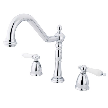 Kingston Brass Widespread Kitchen Faucet, Polished Chrome KB1791PLLS